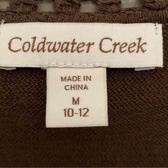 Coldwater Creek Brown Mocha 3/4 Sleeve Cardigan with Sequins Size Medium 10/12 - Picture 3 of 8